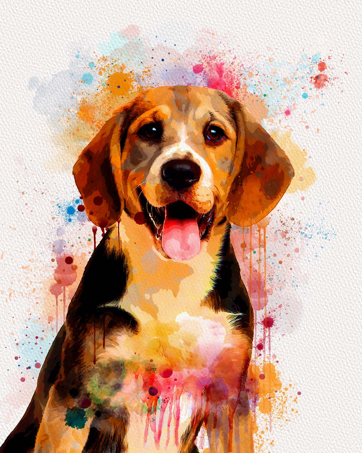 30 Custom Watercolor Pet Portrait Photo Effects Bundle - Artixty