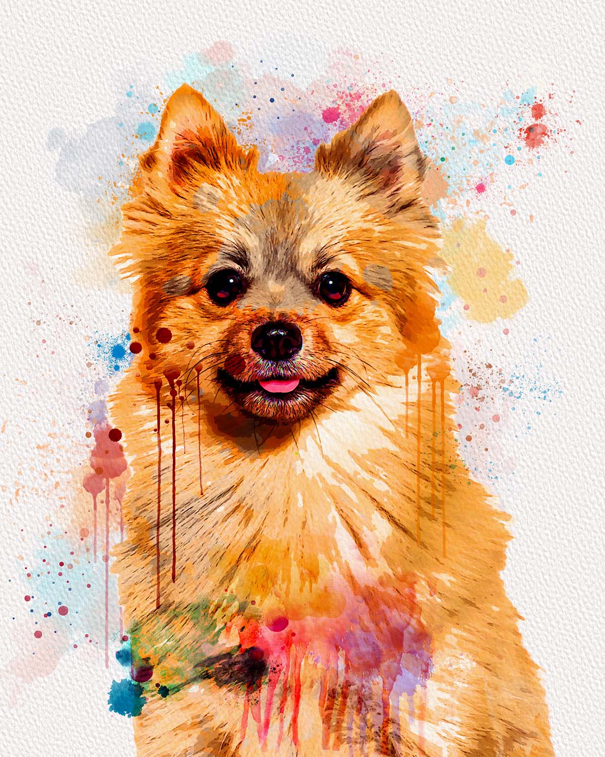30 Custom Watercolor Pet Portrait Photo Effects Bundle - Artixty