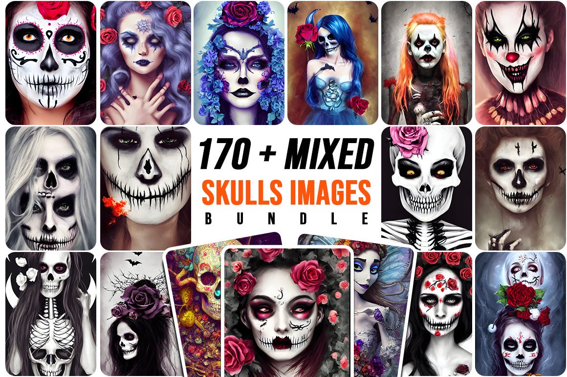 170+ Mixed Skulls Images Bundle - Artixty