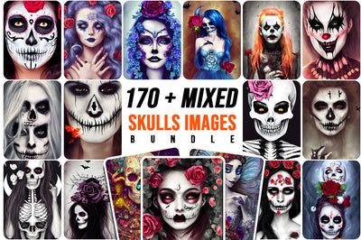 170+ Mixed Skulls Images Bundle - Artixty