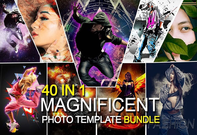 The 40-in-1 Magnificent Photoshop Templates Bundle - Artixty