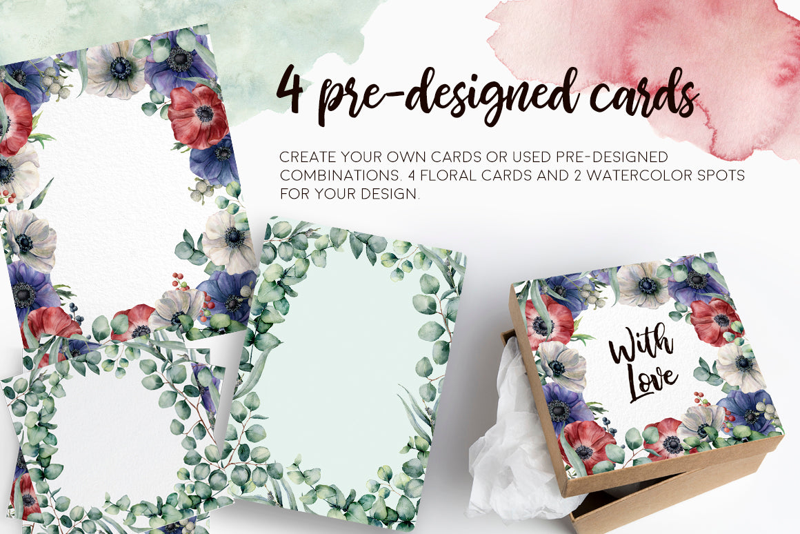 Eucalyptus Mania Watercolor Design Bundle - Artixty
