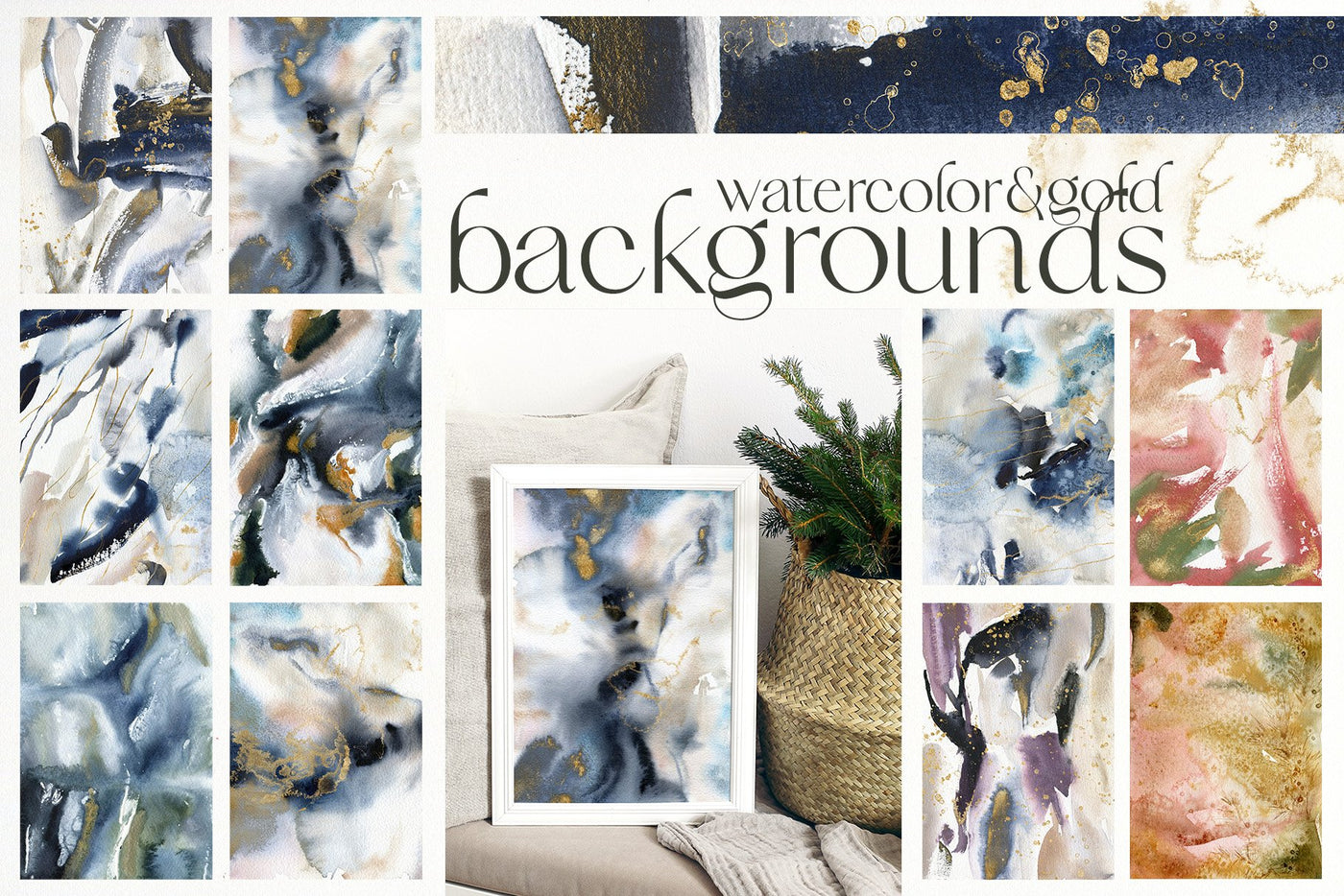Traditional Christmas Abstract Illustrations Bundle - Artixty