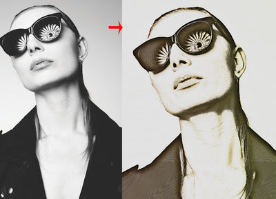 10 Engraving Effect Photoshop Actions Bundle - Artixty