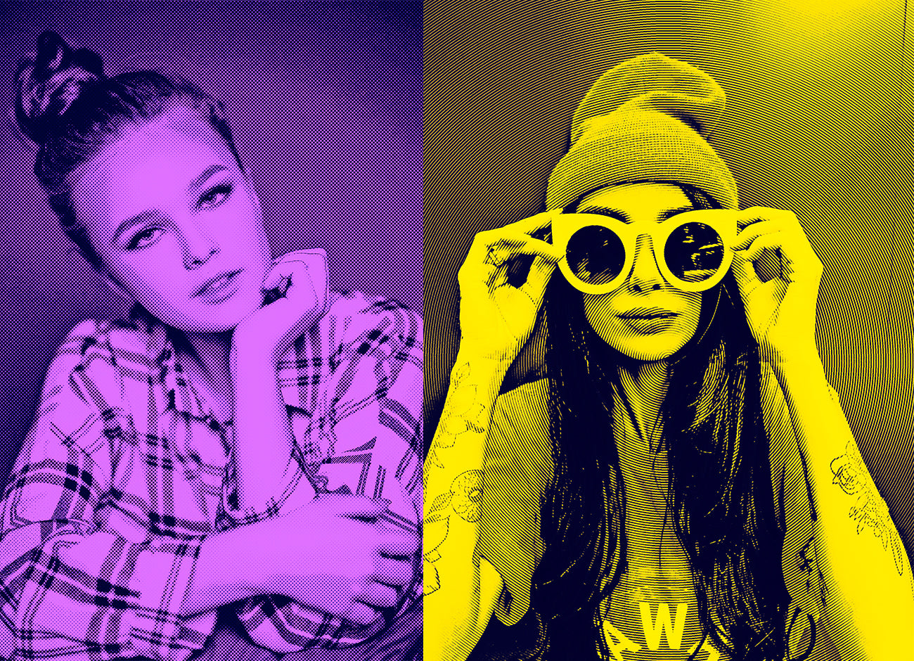 12 Halftone Effect Photoshop Actions Bundle - Artixty