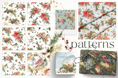 Traditional Christmas Abstract Illustrations Bundle - Artixty