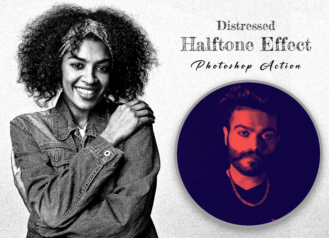 12 Halftone Effect Photoshop Actions Bundle - Artixty