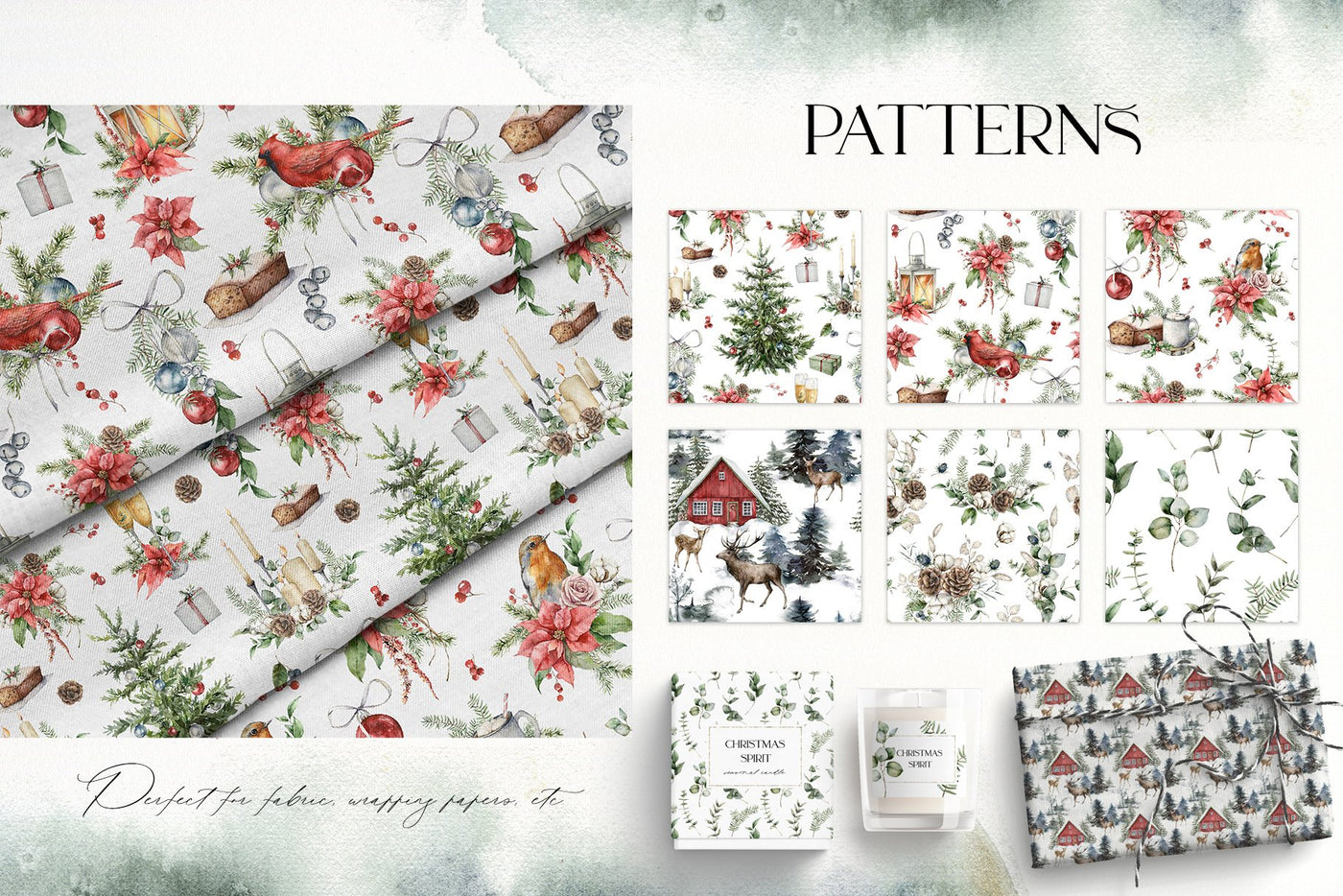 The Christmas Spirit Watercolor Bundle - Artixty