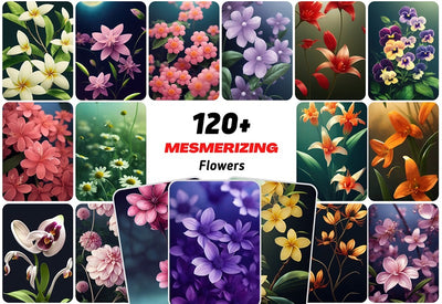 120+ Mesmerizing Flowers Bundle - Artixty