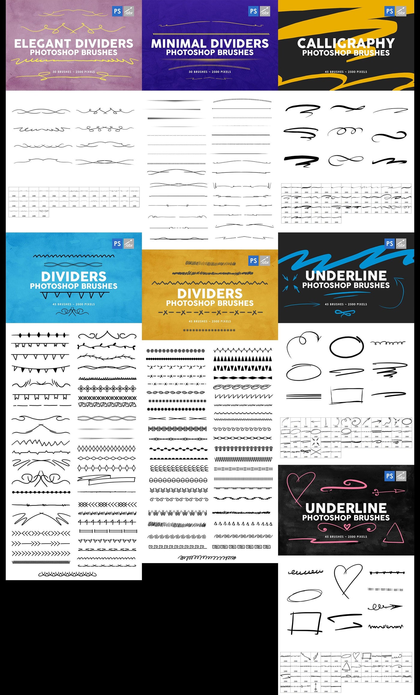 3000+ Photoshop Texture & Stamp Brushes Bundle - Artixty