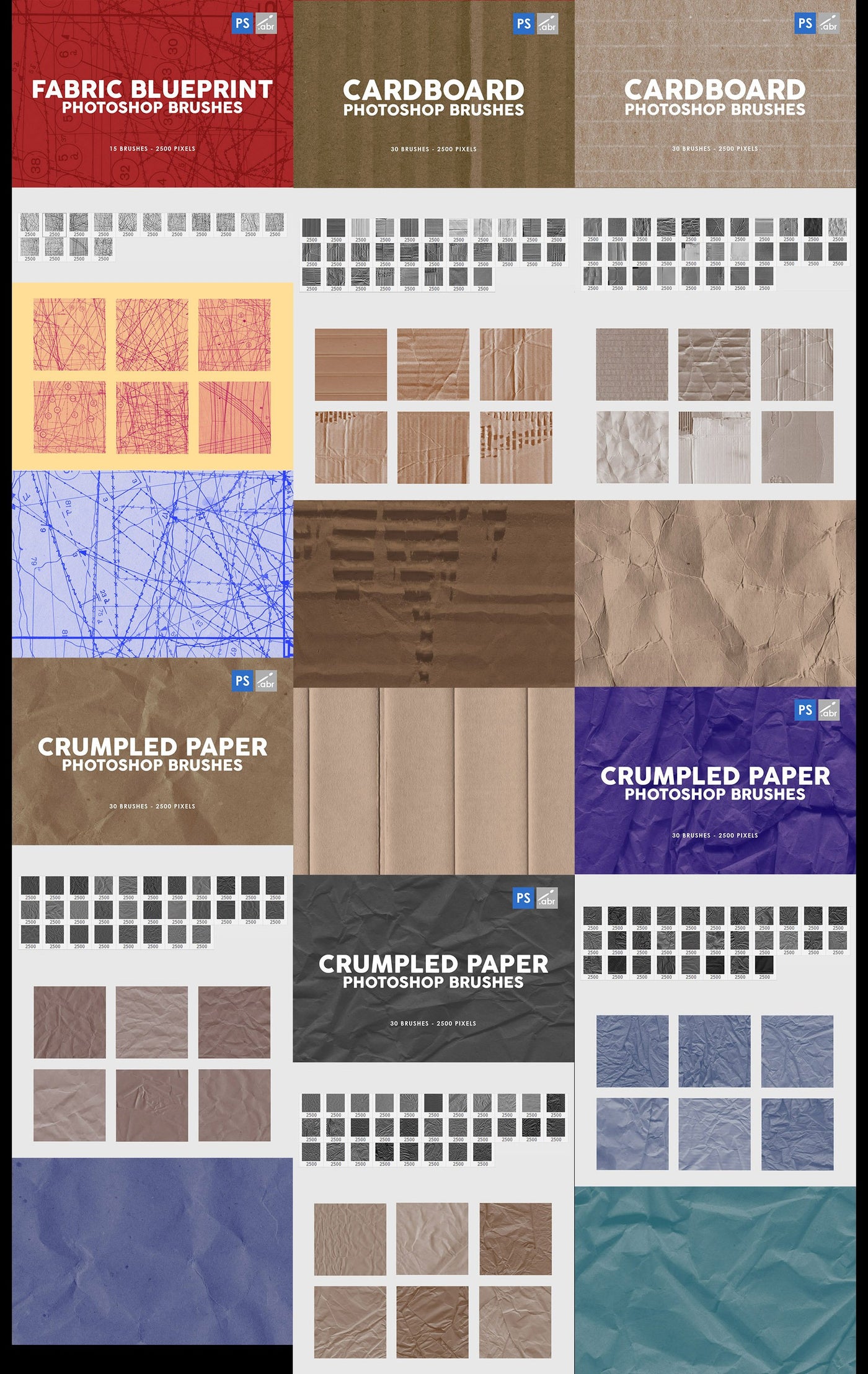 3000+ Photoshop Texture & Stamp Brushes Bundle - Artixty