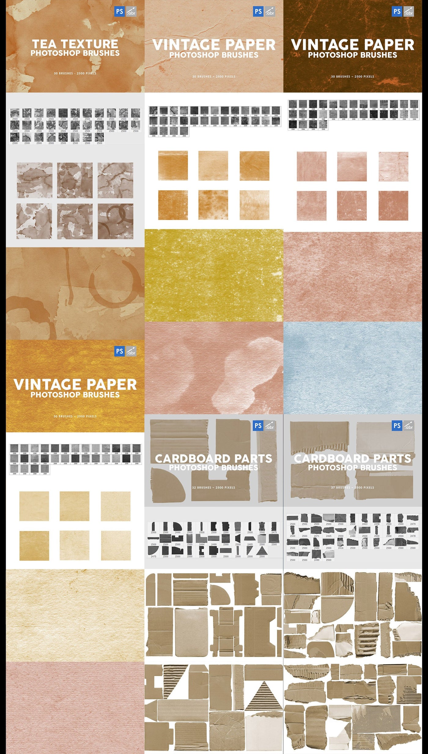 3000+ Photoshop Texture & Stamp Brushes Bundle - Artixty