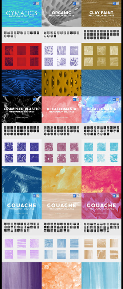 3000+ Photoshop Texture & Stamp Brushes Bundle - Artixty