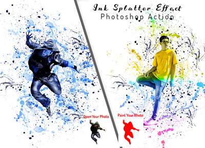 12-In-1 Ink Effect Photoshop Actions Bundle - Artixty