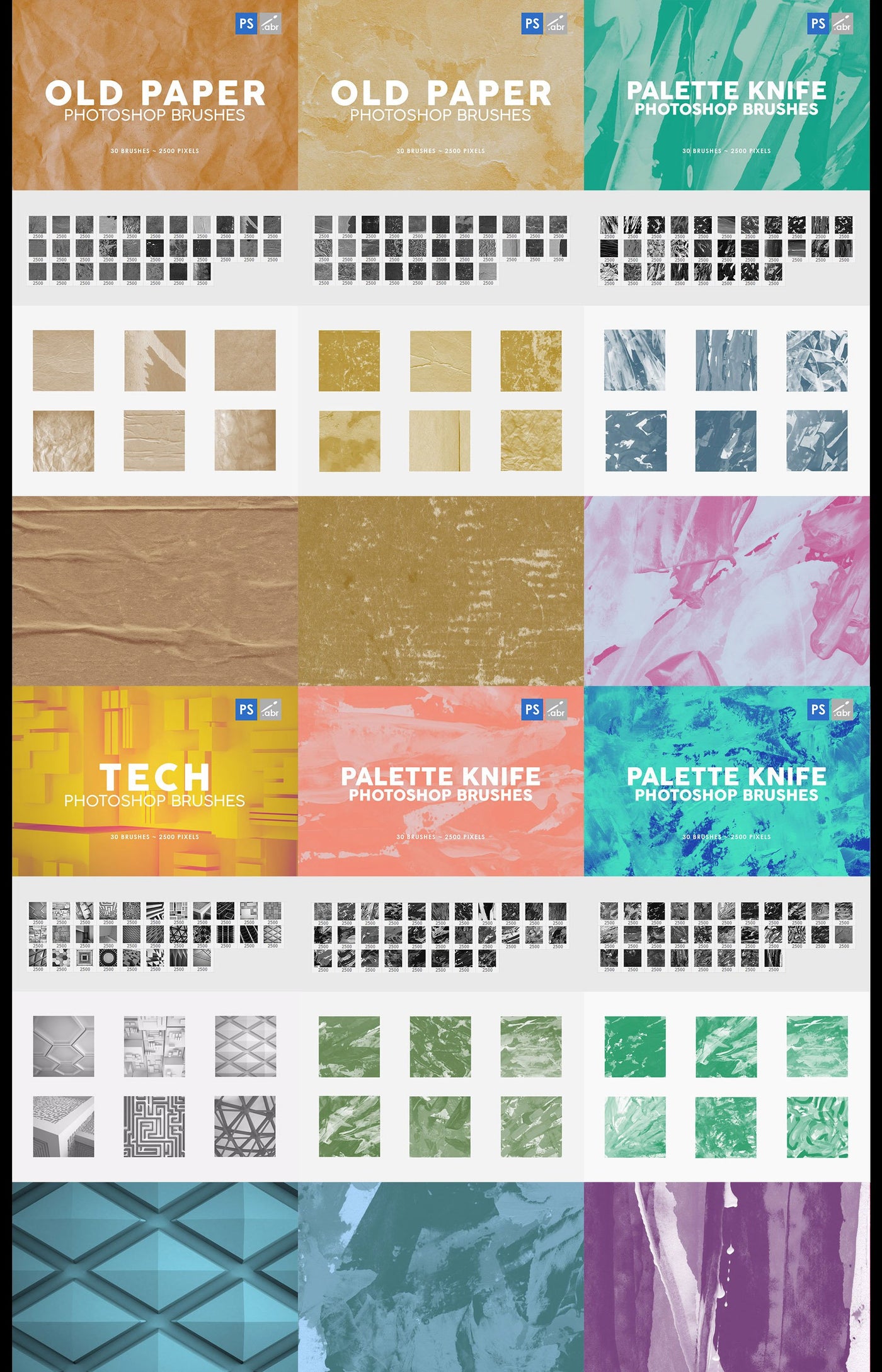 3000+ Photoshop Texture & Stamp Brushes Bundle - Artixty