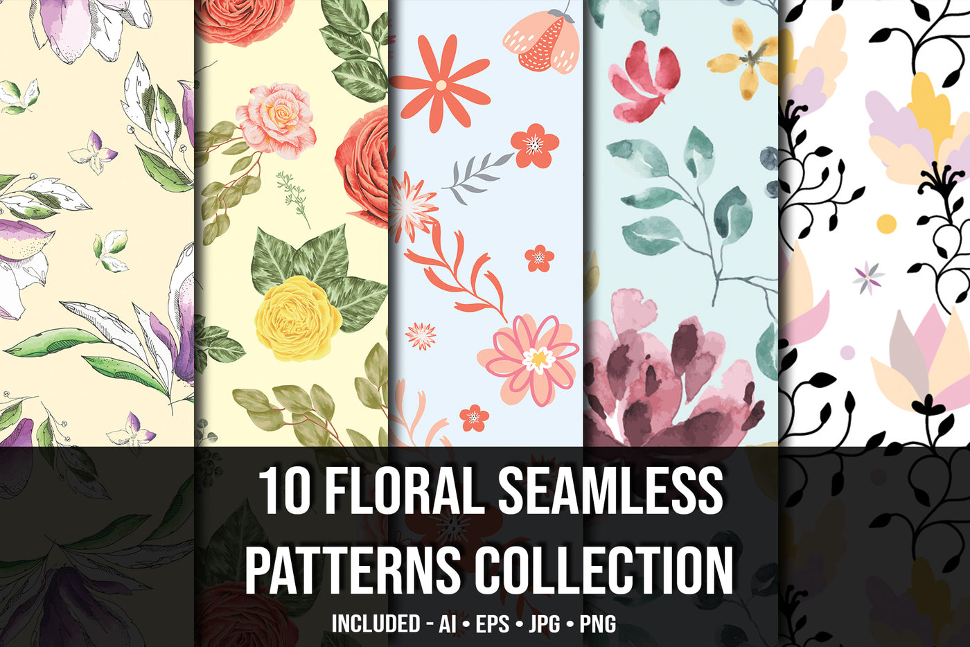 All In One Unique Seamless Patterns Collection-Graphics-Artixty