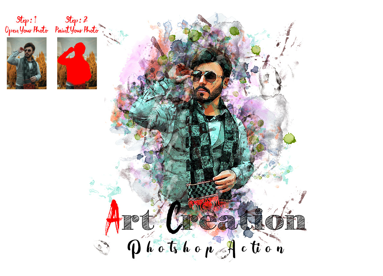 12 Mixed Art Photoshop Actions Bundle - Artixty