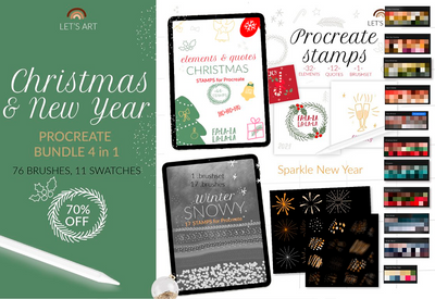 Let's Art Procreate Addons Bundle - 150+ Digital Assets-Add-Ons-Artixty