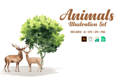 1090 Prestigious Watercolor Illustrations Bundle-Graphics-Artixty