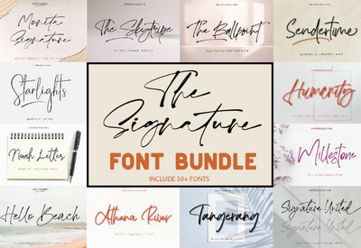 The Signature Font Bundle - 50+ Fonts - Artixty