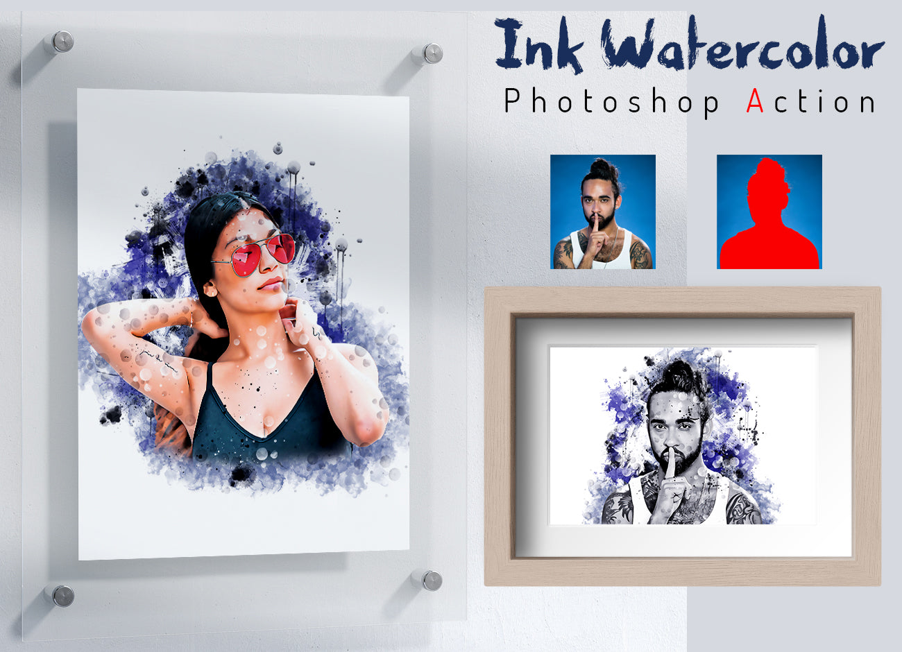 12-In-1 Ink Effect Photoshop Actions Bundle - Artixty