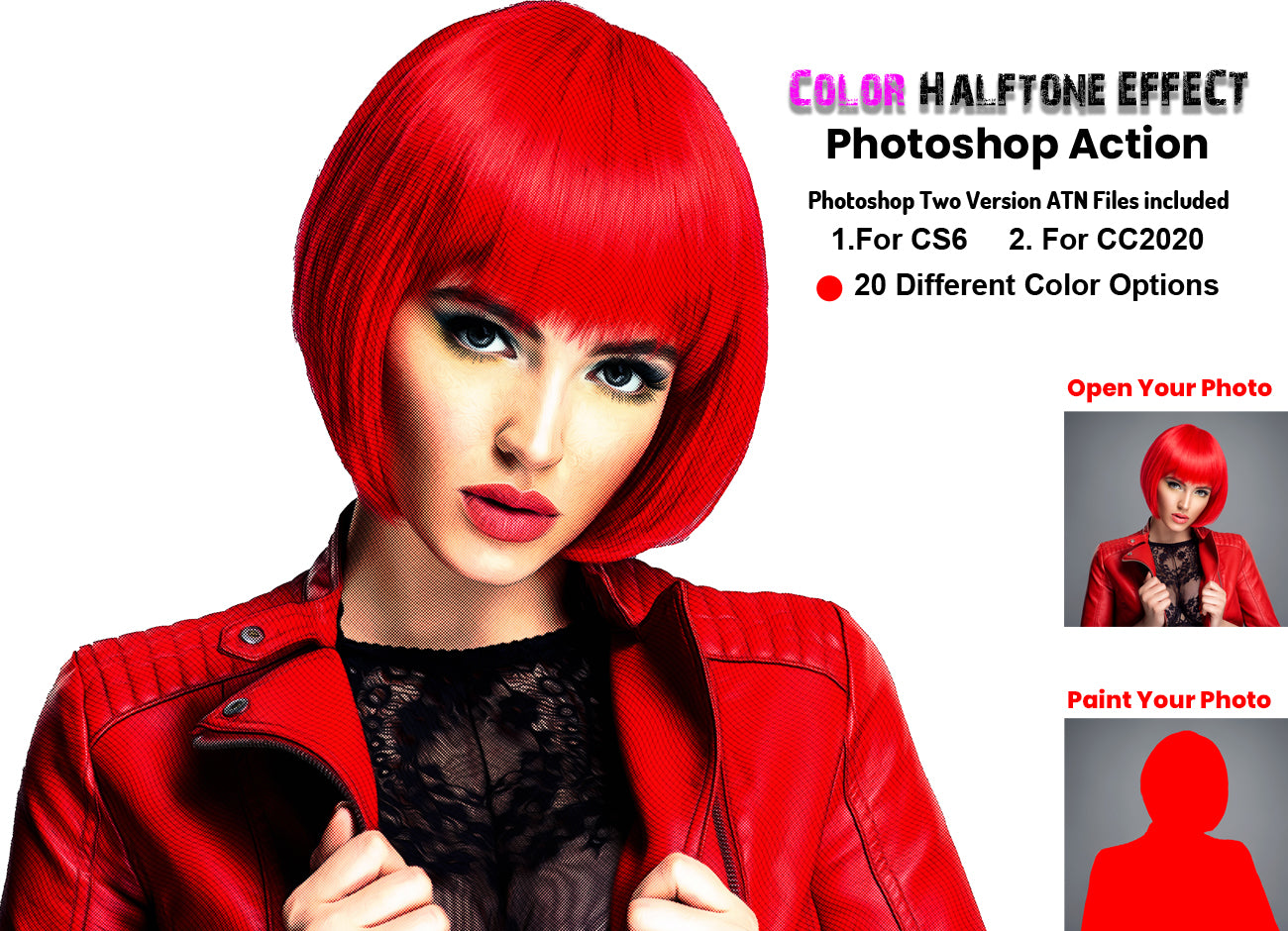 12 Halftone Effect Photoshop Actions Bundle - Artixty