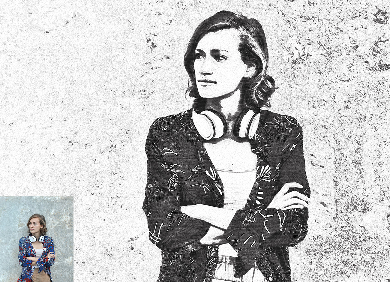 15-In-1 Drawing Effect Photoshop Actions Bundle - Artixty