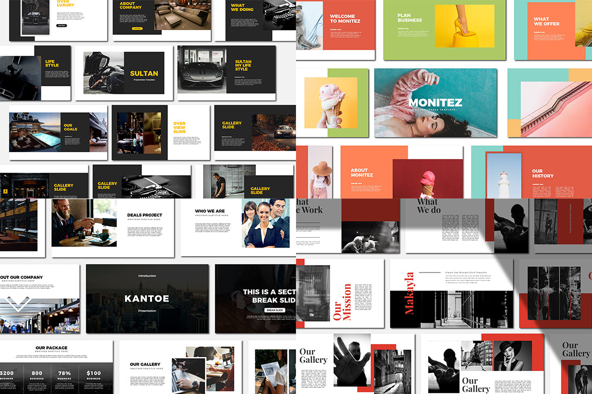 The Swirly Bundle Of Fonts and Presentation Templates - Artixty