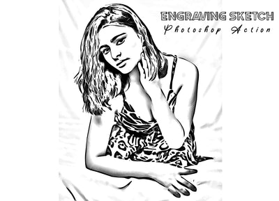 10 Engraving Effect Photoshop Actions Bundle - Artixty