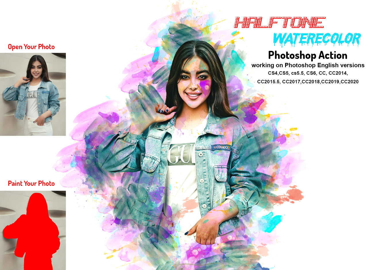 12 Halftone Effect Photoshop Actions Bundle - Artixty