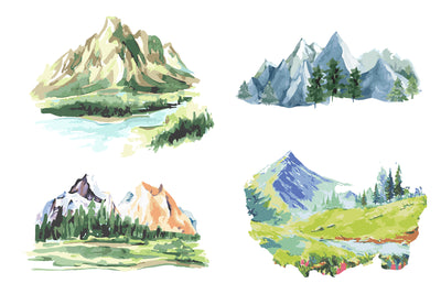 1090 Prestigious Watercolor Illustrations Bundle-Graphics-Artixty