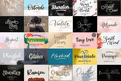 The Super Gorgeous Handwritten Fonts Bundle - 200+ Fonts-Fonts-Artixty