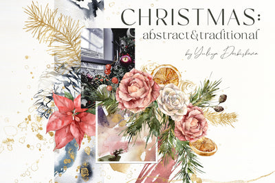 Traditional Christmas Abstract Illustrations Bundle - Artixty