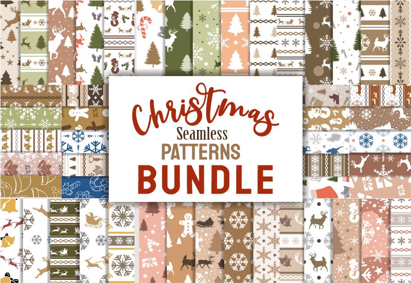 The Cheerful Christmas Seamless Patterns Bundle-Graphics-Artixty