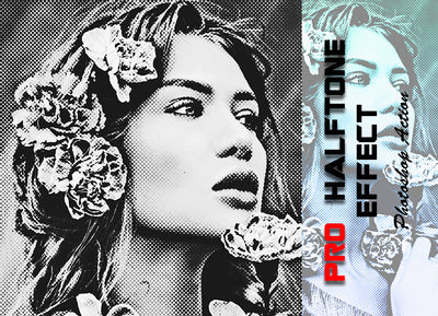 12 Halftone Effect Photoshop Actions Bundle - Artixty