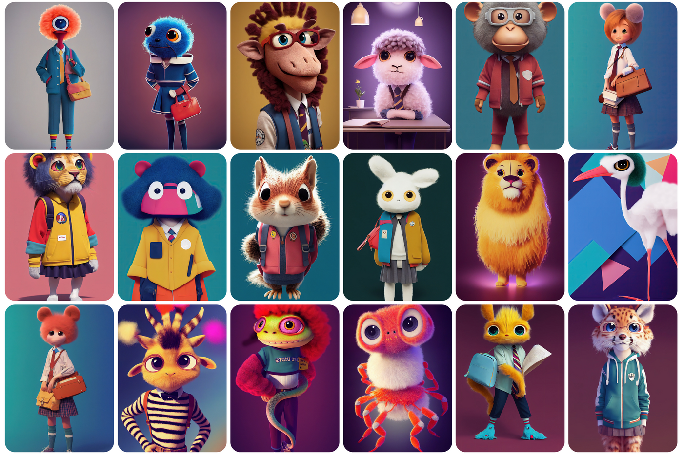115+ Cute School Animals Bundle - Artixty