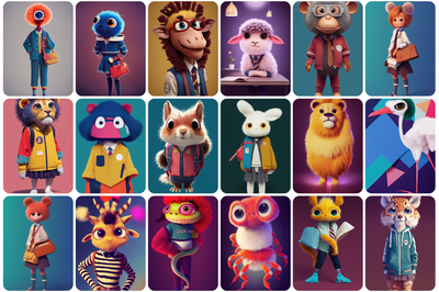 115+ Cute School Animals Bundle - Artixty