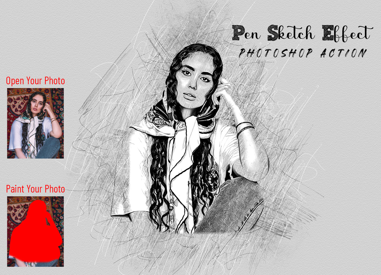 15-In-1 Drawing Effect Photoshop Actions Bundle - Artixty