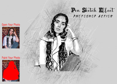 15-In-1 Drawing Effect Photoshop Actions Bundle - Artixty