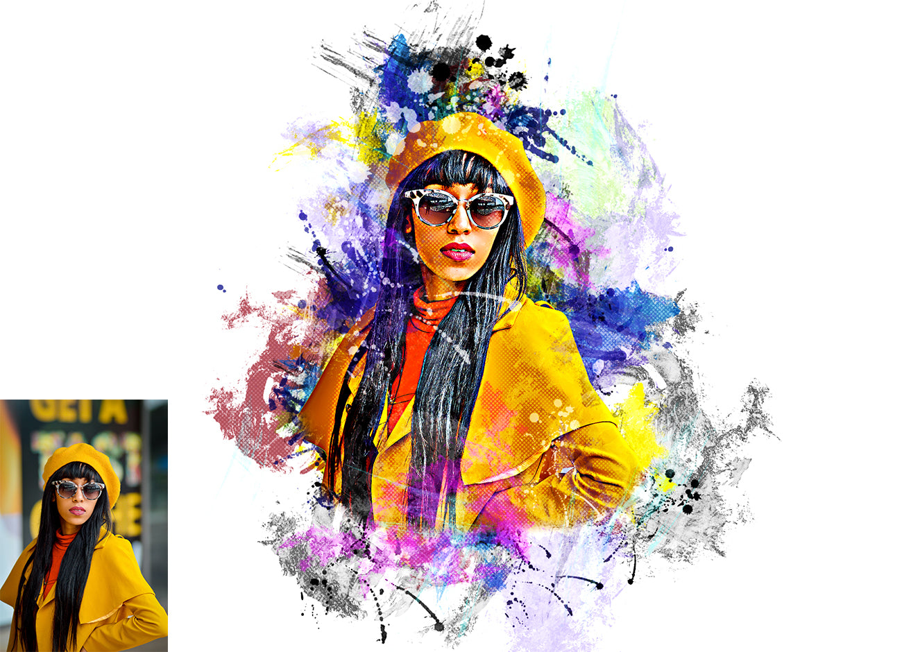 22 Watercolor Effect Photoshop Actions Bundle - Artixty