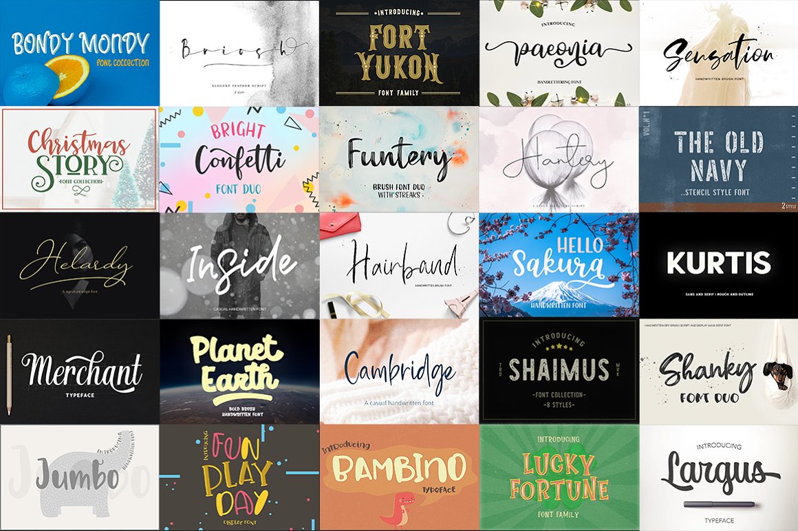 The Super Gorgeous Handwritten Fonts Bundle - 200+ Fonts-Fonts-Artixty