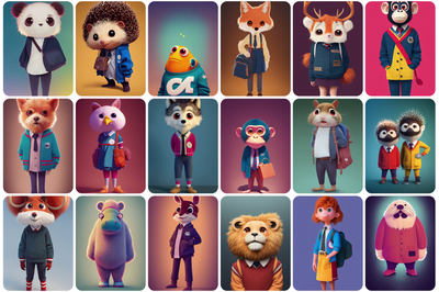 115+ Cute School Animals Bundle - Artixty