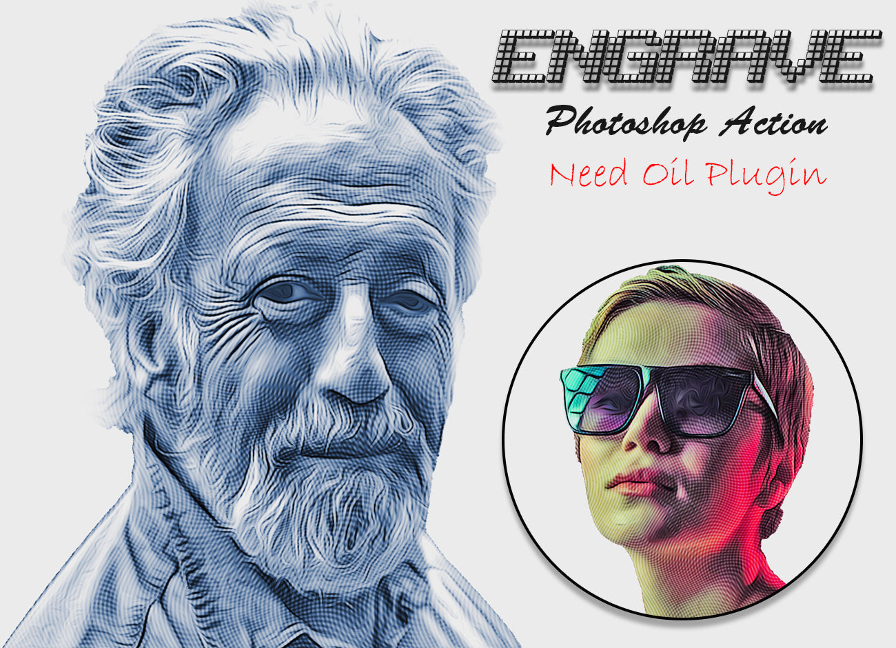 10 Engraving Effect Photoshop Actions Bundle - Artixty