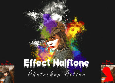 12 Halftone Effect Photoshop Actions Bundle - Artixty