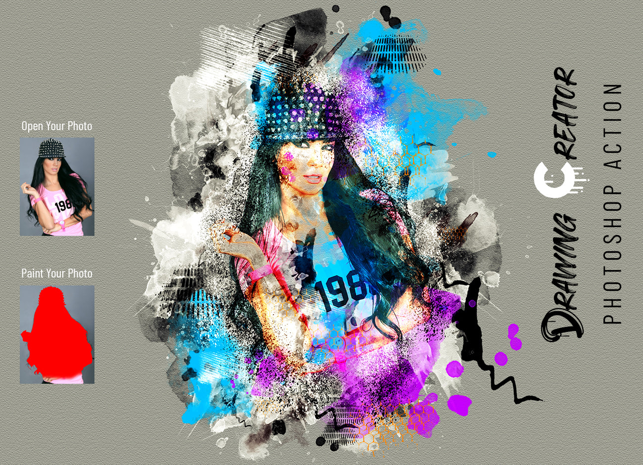 22 Watercolor Effect Photoshop Actions Bundle - Artixty