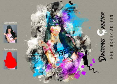 22 Watercolor Effect Photoshop Actions Bundle - Artixty