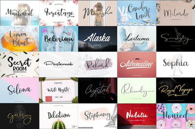 The Super Gorgeous Handwritten Fonts Bundle - 200+ Fonts-Fonts-Artixty