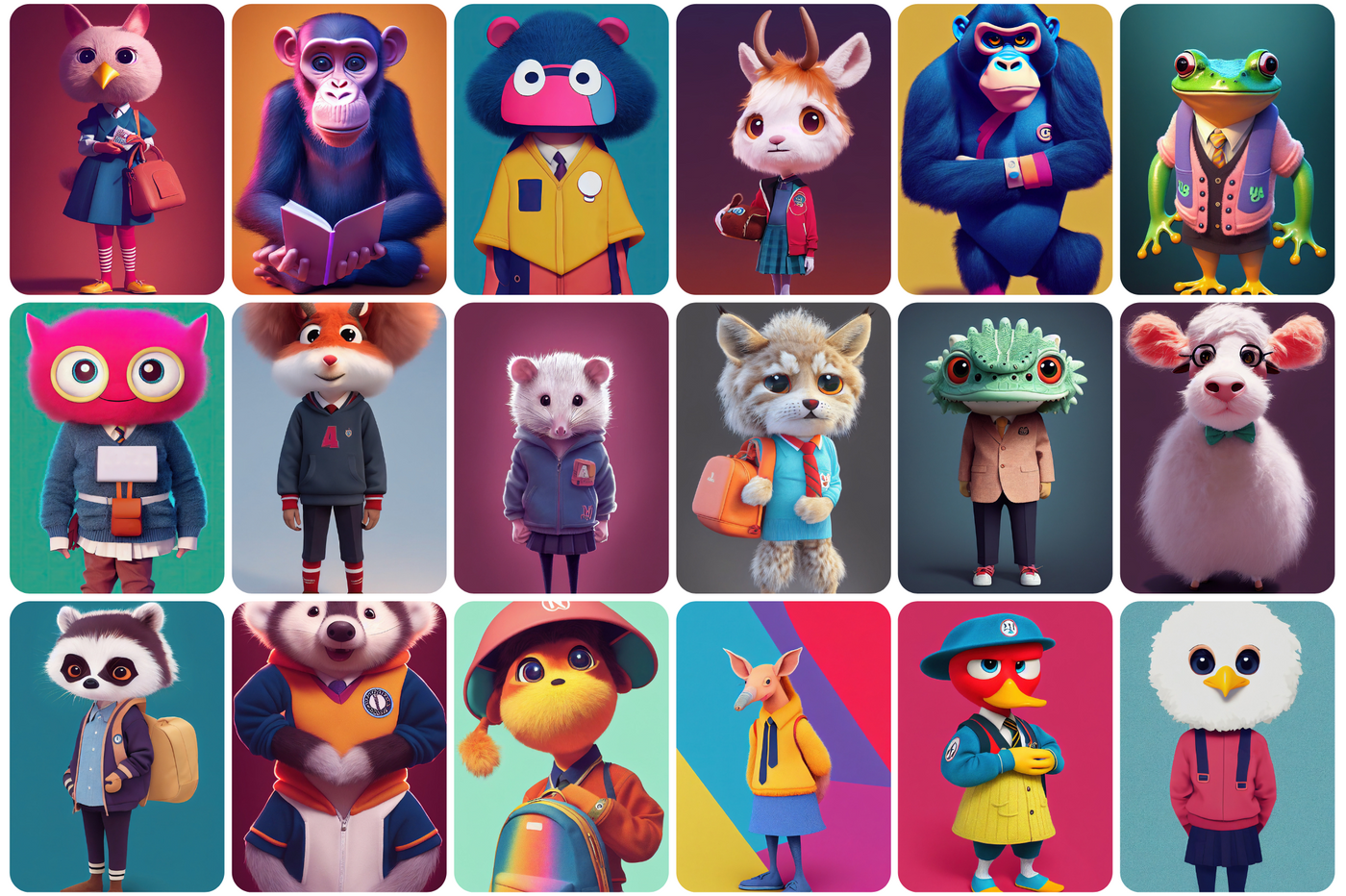 115+ Cute School Animals Bundle - Artixty