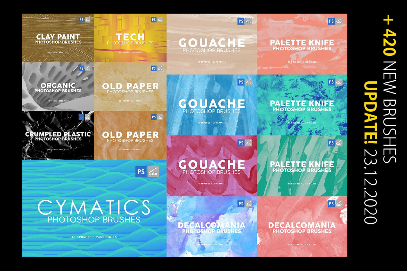 3000+ Photoshop Texture & Stamp Brushes Bundle - Artixty