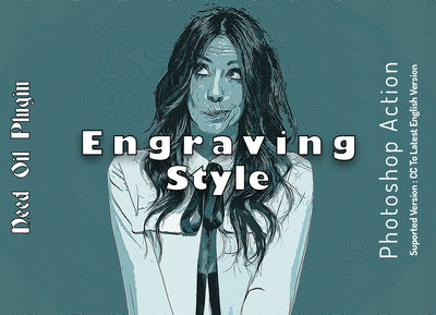 10 Engraving Effect Photoshop Actions Bundle - Artixty